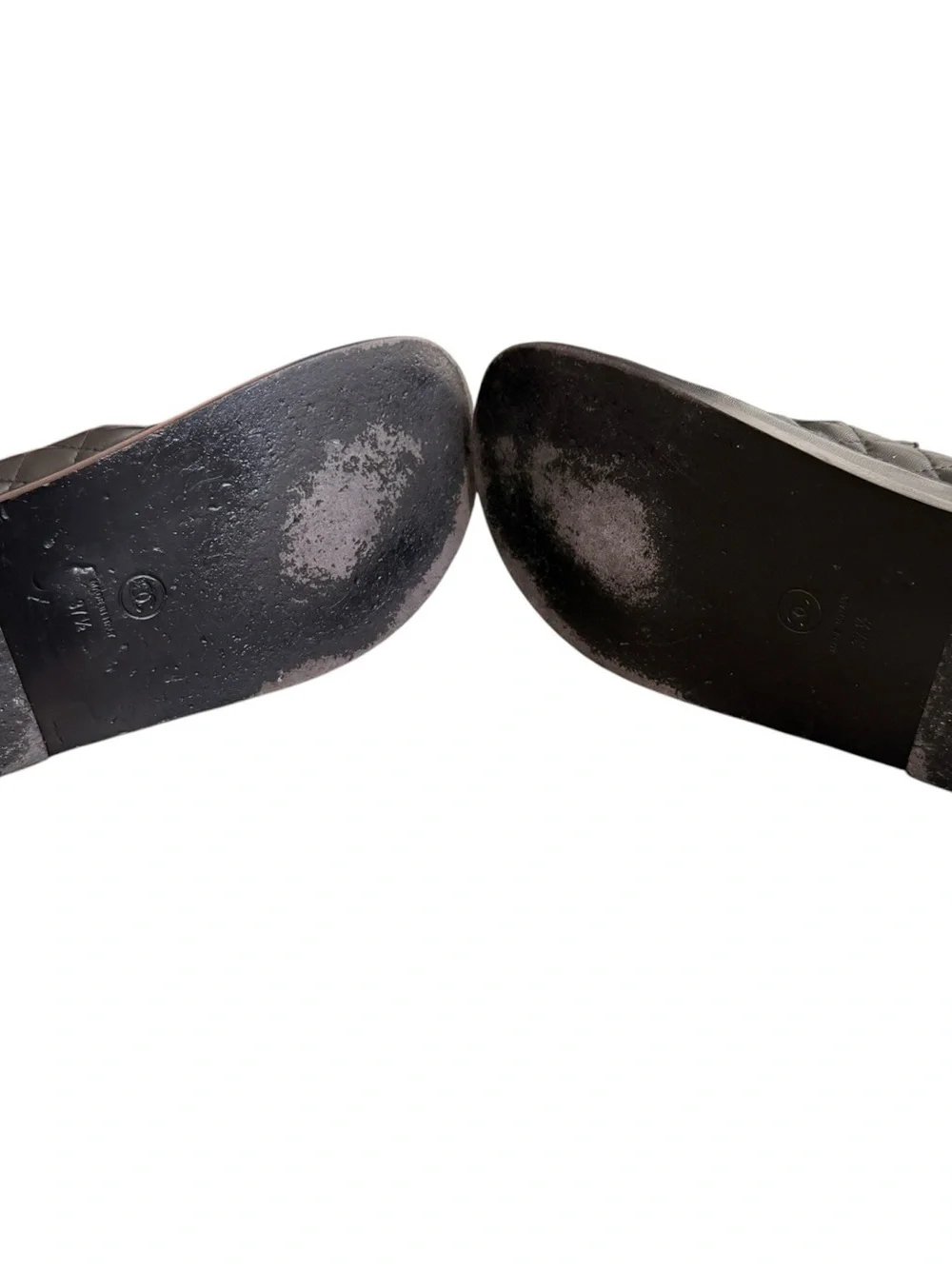 CHANEL Black Quilted Leather Kids Double-Strap Sandals
